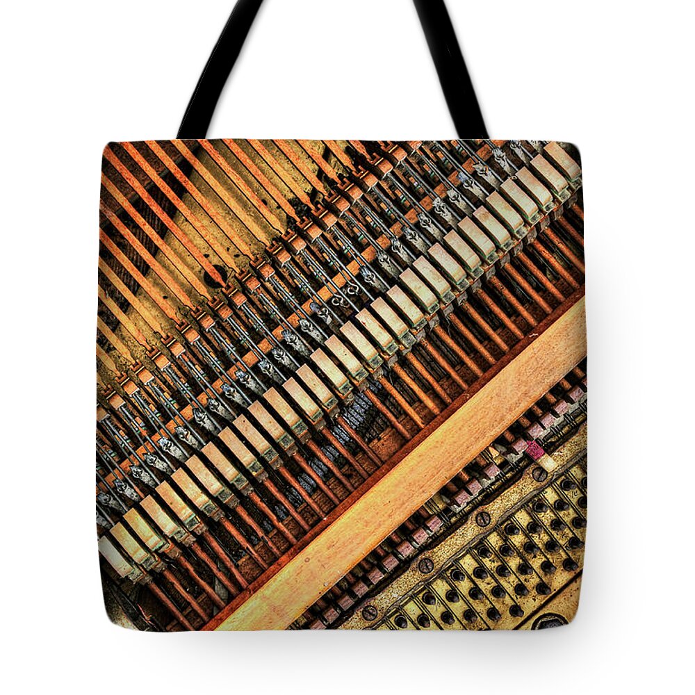 Piano Tote Bag featuring the photograph Silenced Forever by Steve Sullivan
