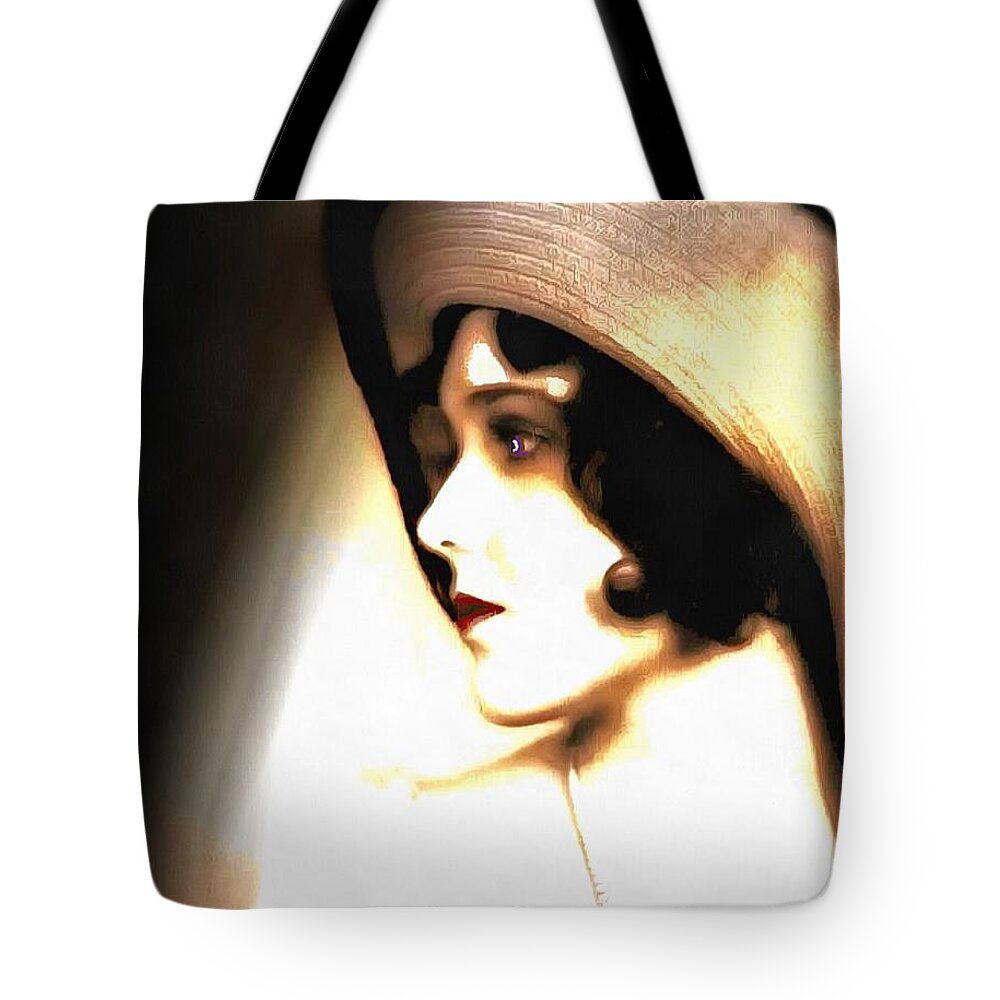 Beautiful Woman Tote Bag featuring the digital art Silent Film Star by Caterina Christakos