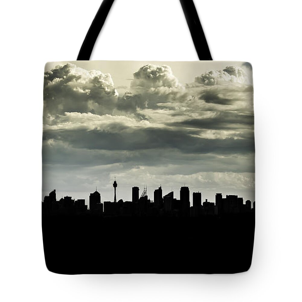 Landscape Tote Bag featuring the photograph Silhouette of Sydney by Chris Cousins