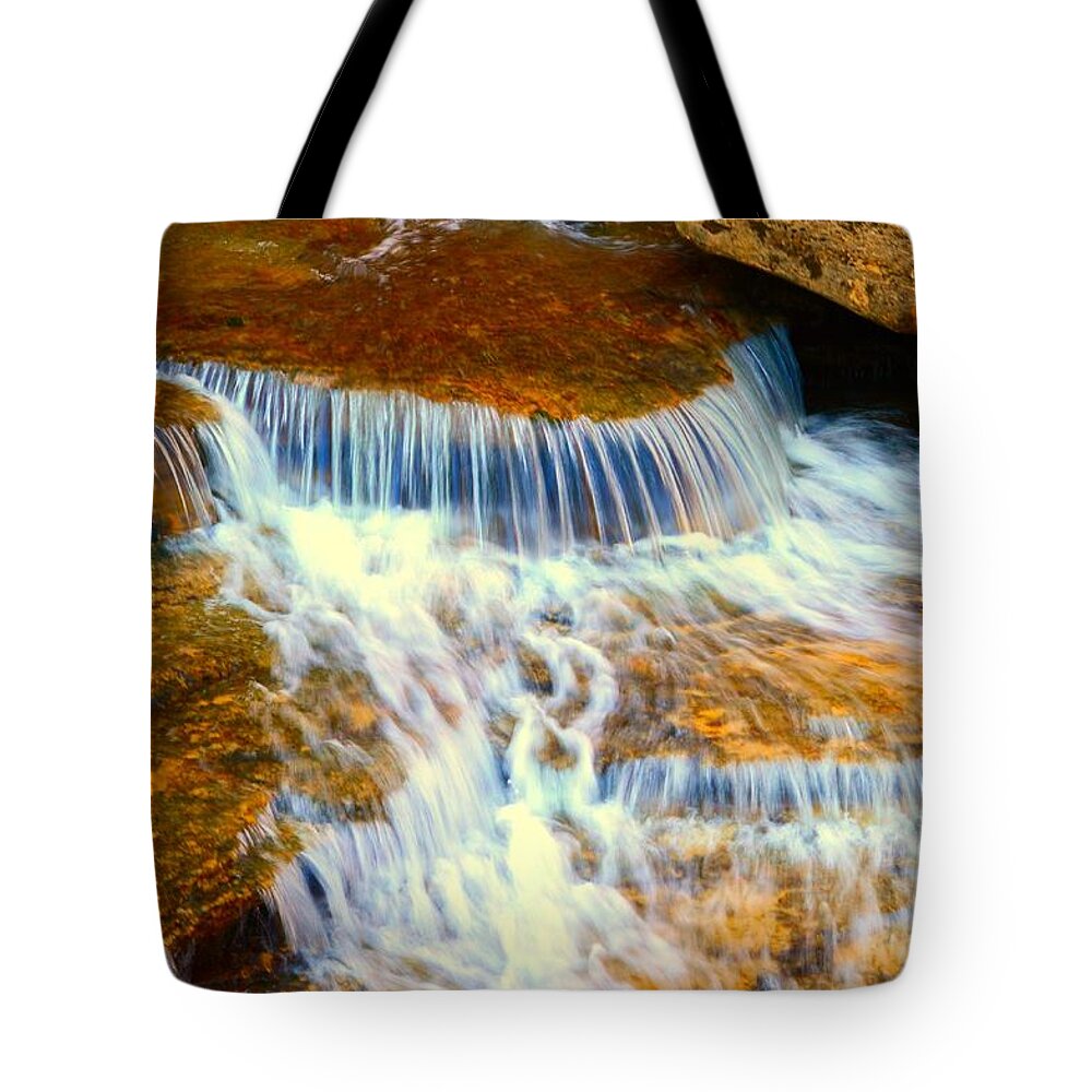Gentle Waterfall Tote Bag featuring the photograph Silky Waters by Stacie Siemsen
