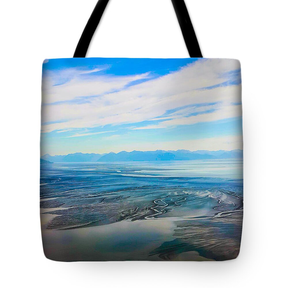 Mountains Tote Bag featuring the photograph Silty Sand in Cook Inlet by Britten Adams