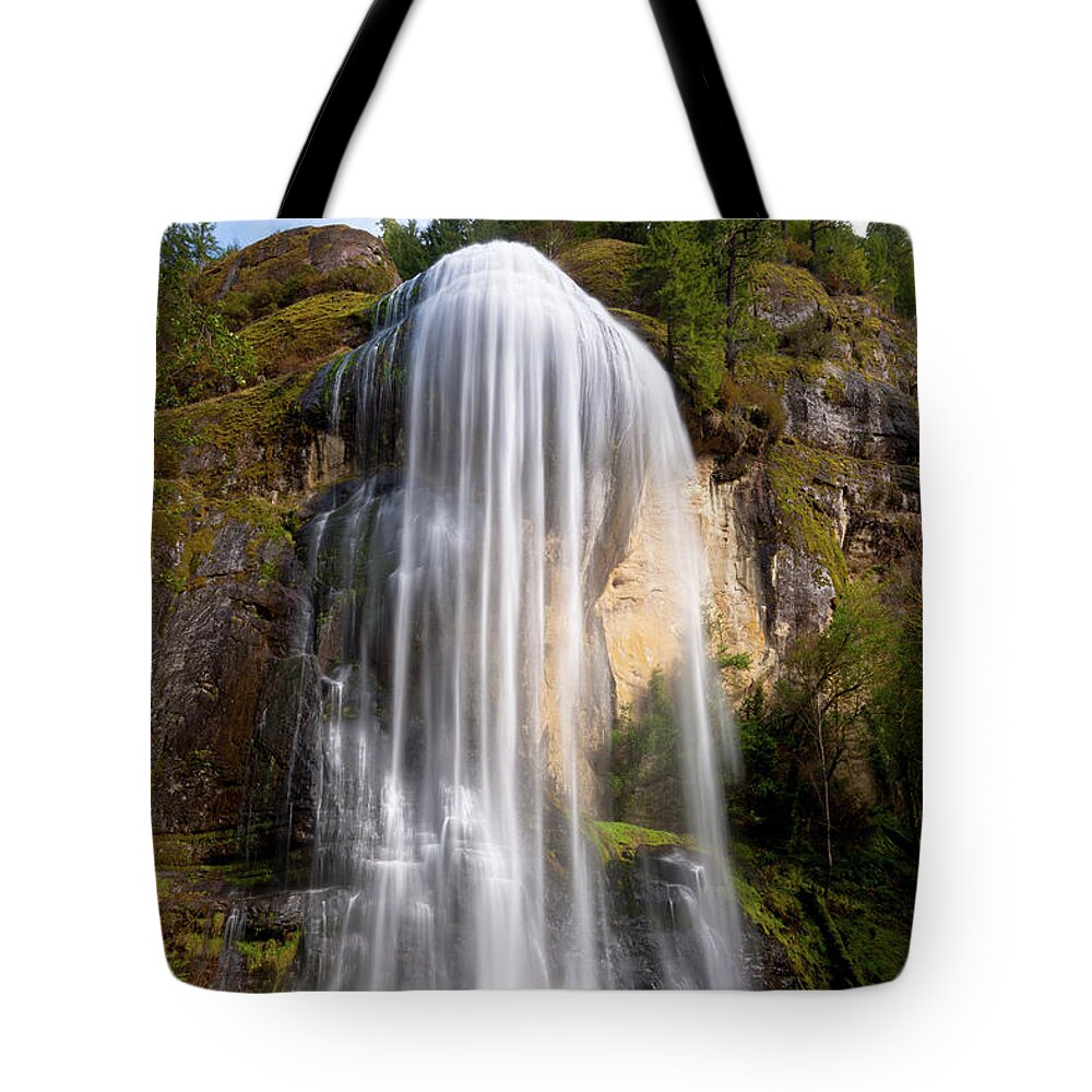 Waterfall Tote Bag featuring the photograph Silver Falls by Andrew Kumler
