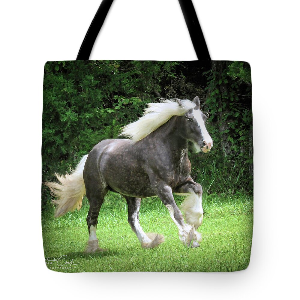 Horse Tote Bag featuring the photograph SIlver Reign Just Dazzling by Terry Kirkland Cook
