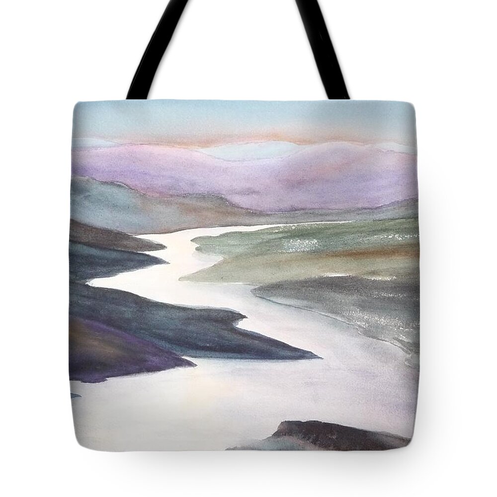 River Tote Bag featuring the painting Silver Stream by Ruth Kamenev