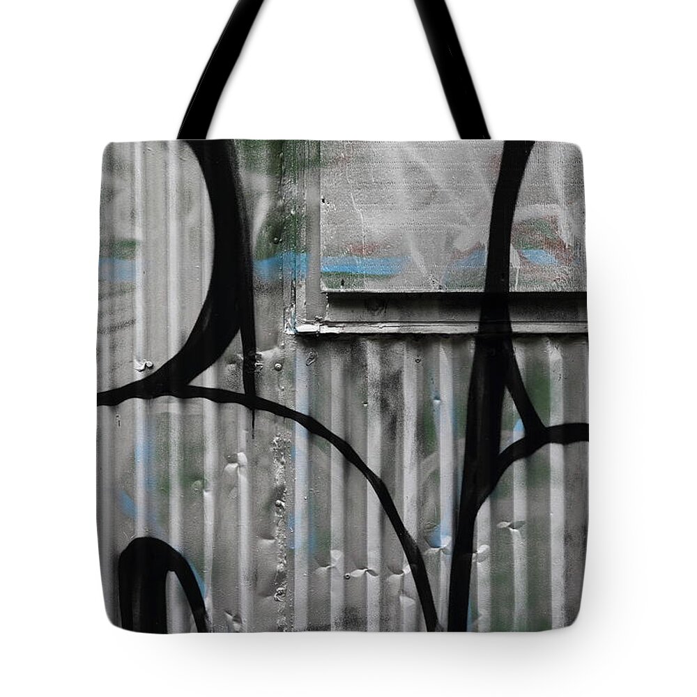 Color Tote Bag featuring the photograph silver wall I by Kreddible Trout