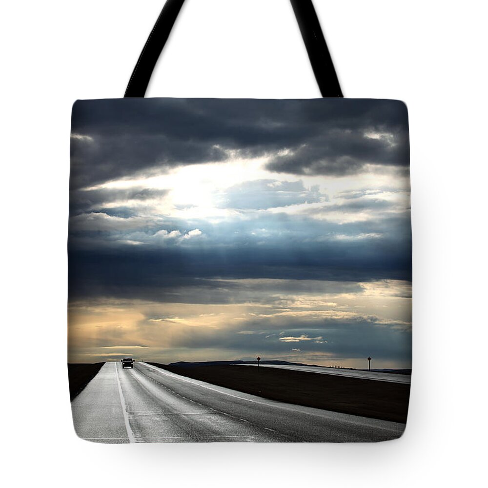 Weather Tote Bag featuring the photograph Silverway by Darcy Dietrich