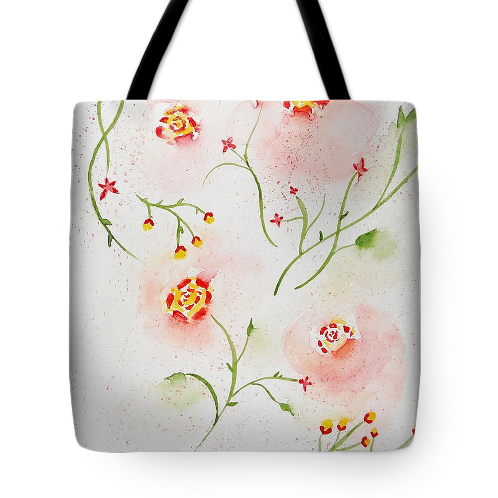 Flower Tote Bag featuring the painting Simple Flowers #2 by Carol Crisafi