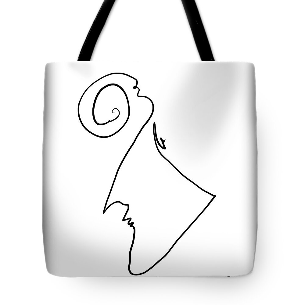 Black And White Tote Bag featuring the digital art Simple Thought by Jeffrey Quiros