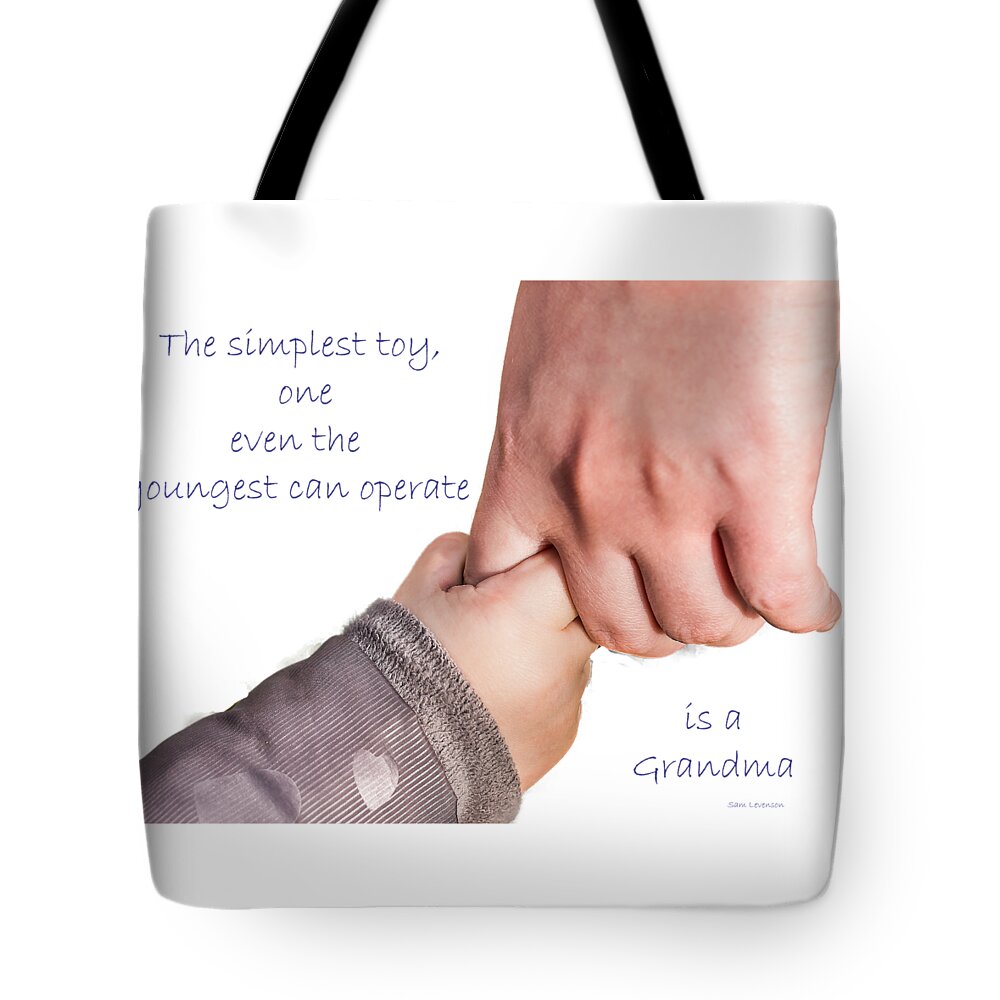 Grandma Tote Bag featuring the photograph Simplest Toy, Grandma by Sandra Clark
