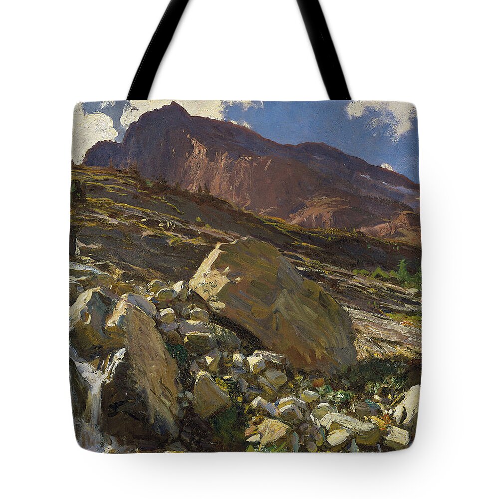 Sargent Tote Bag featuring the painting Simplon Pass by John Singer Sargent