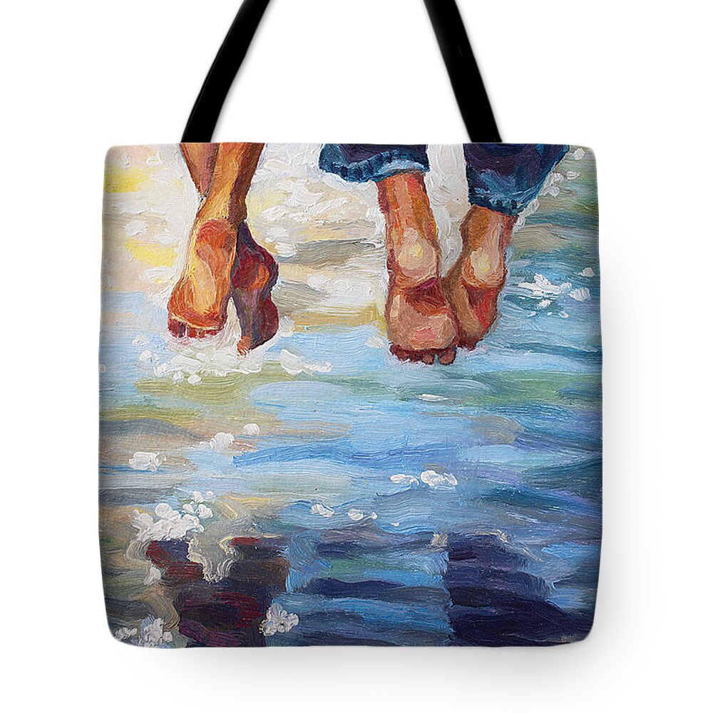 Love Tote Bag featuring the painting Simply Together by Alina Malykhina