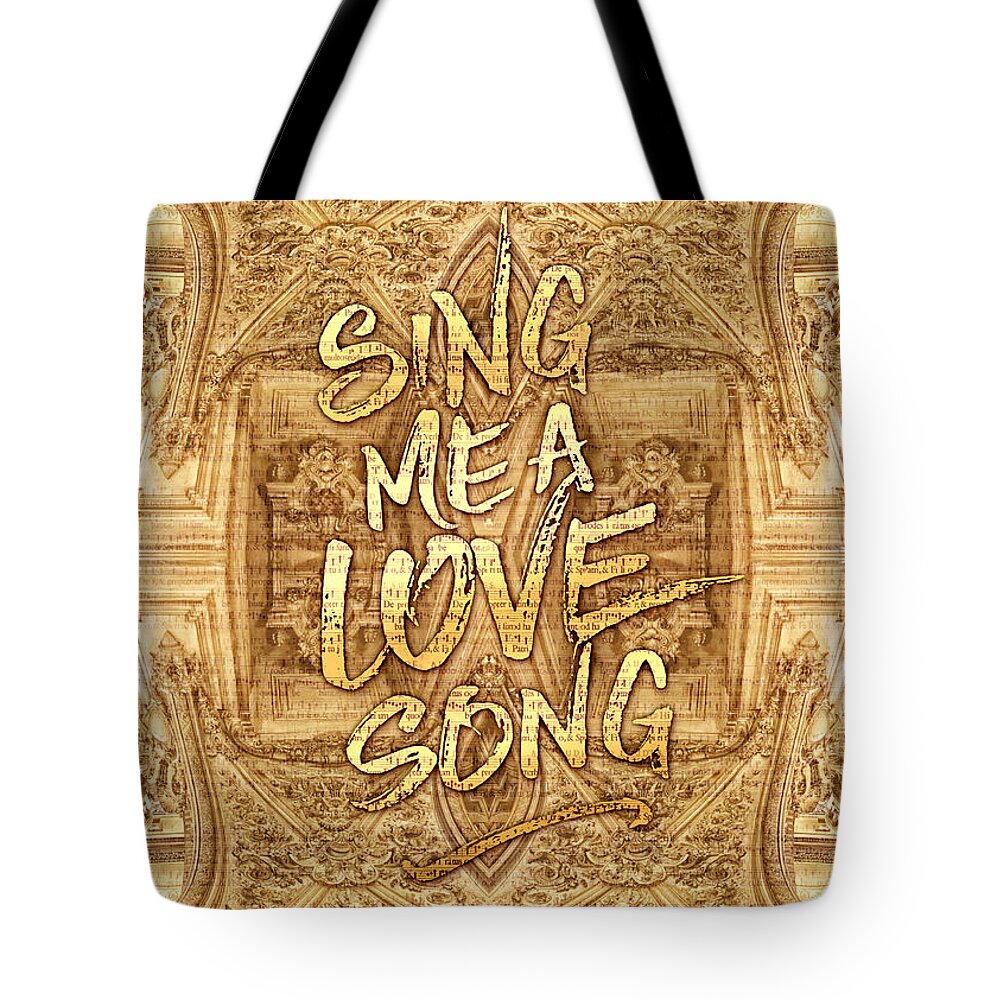 Sing Me A Love Song Tote Bag featuring the photograph Sing Me A Love Song Opera Garnier Antique Sheet Music by Beverly Claire Kaiya