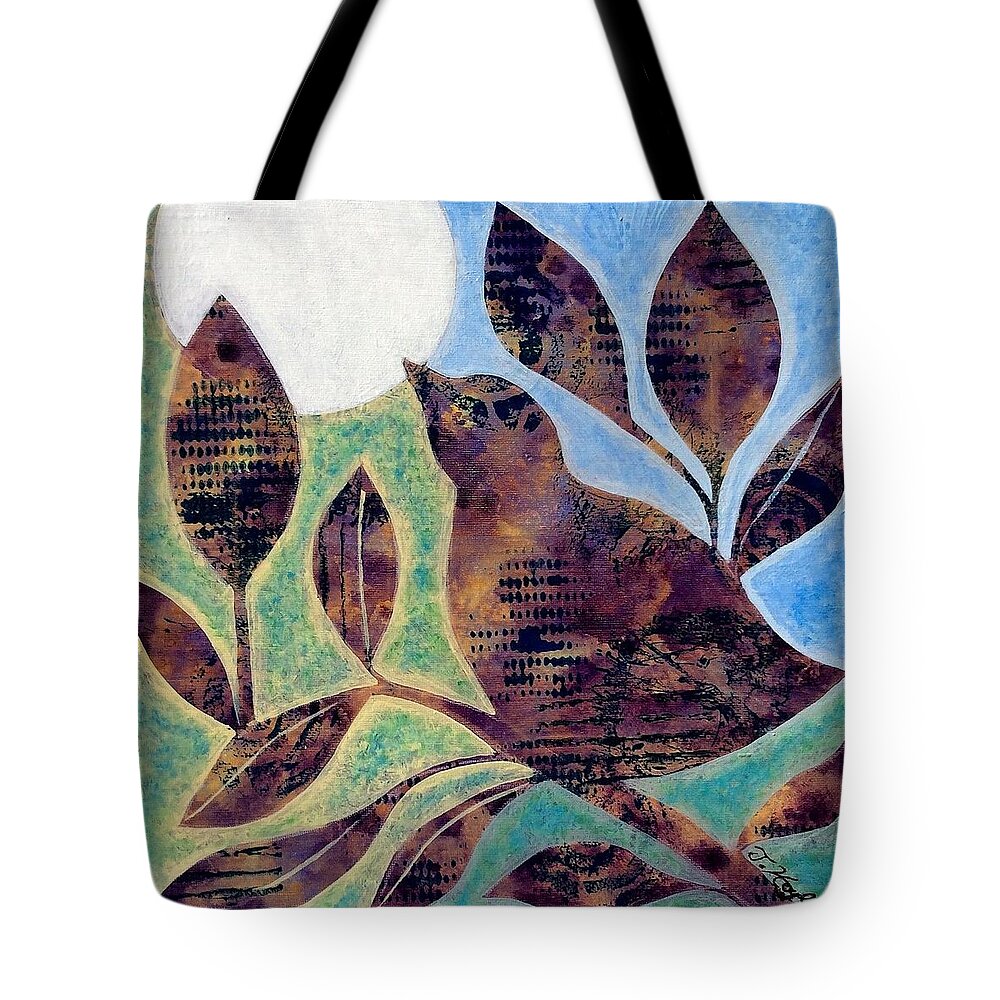 Intuitive-art Tote Bag featuring the mixed media Sing Your Song by Julie Hoyle