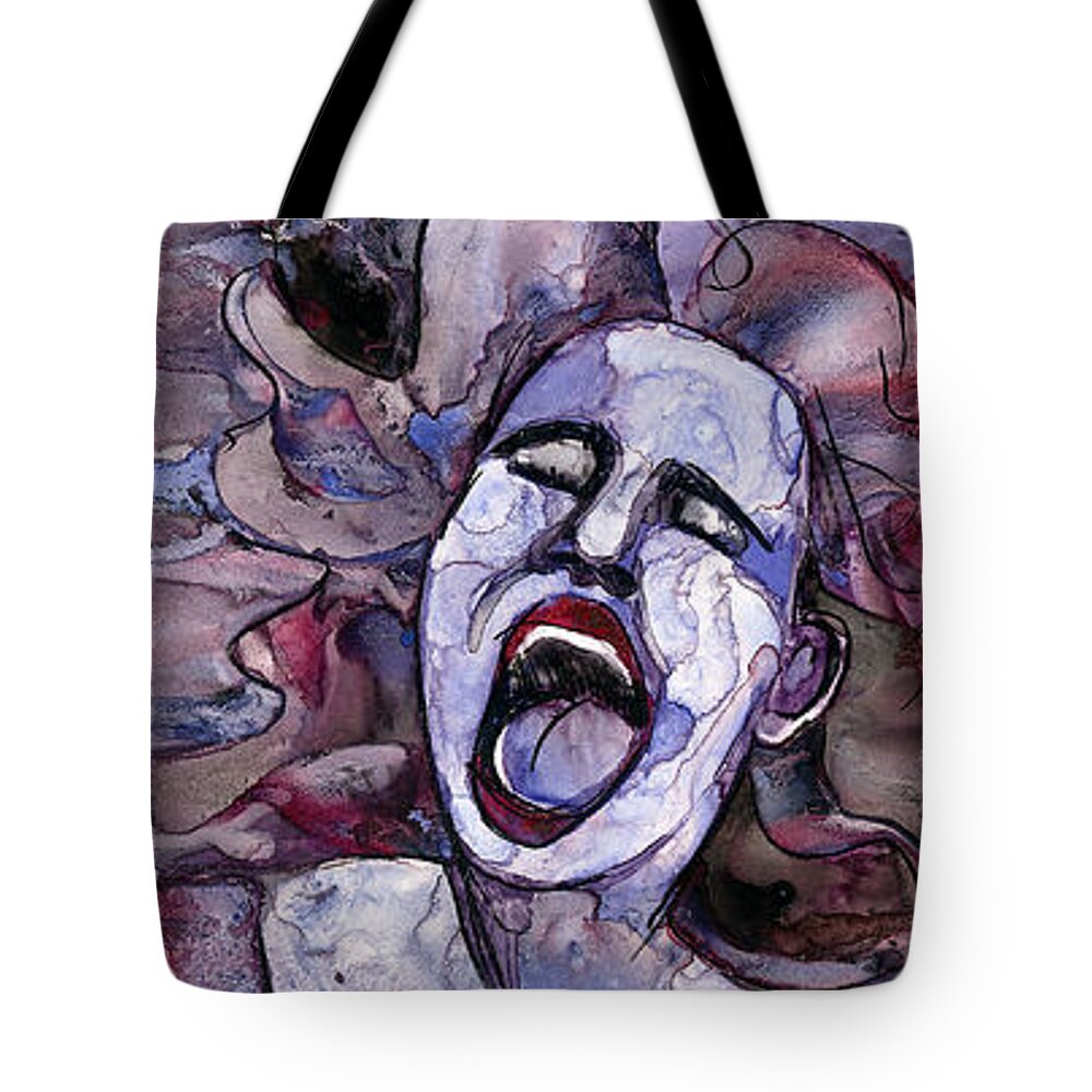 Art Tote Bag featuring the painting Singing Lady-Rock and Roll by Amy Stielstra