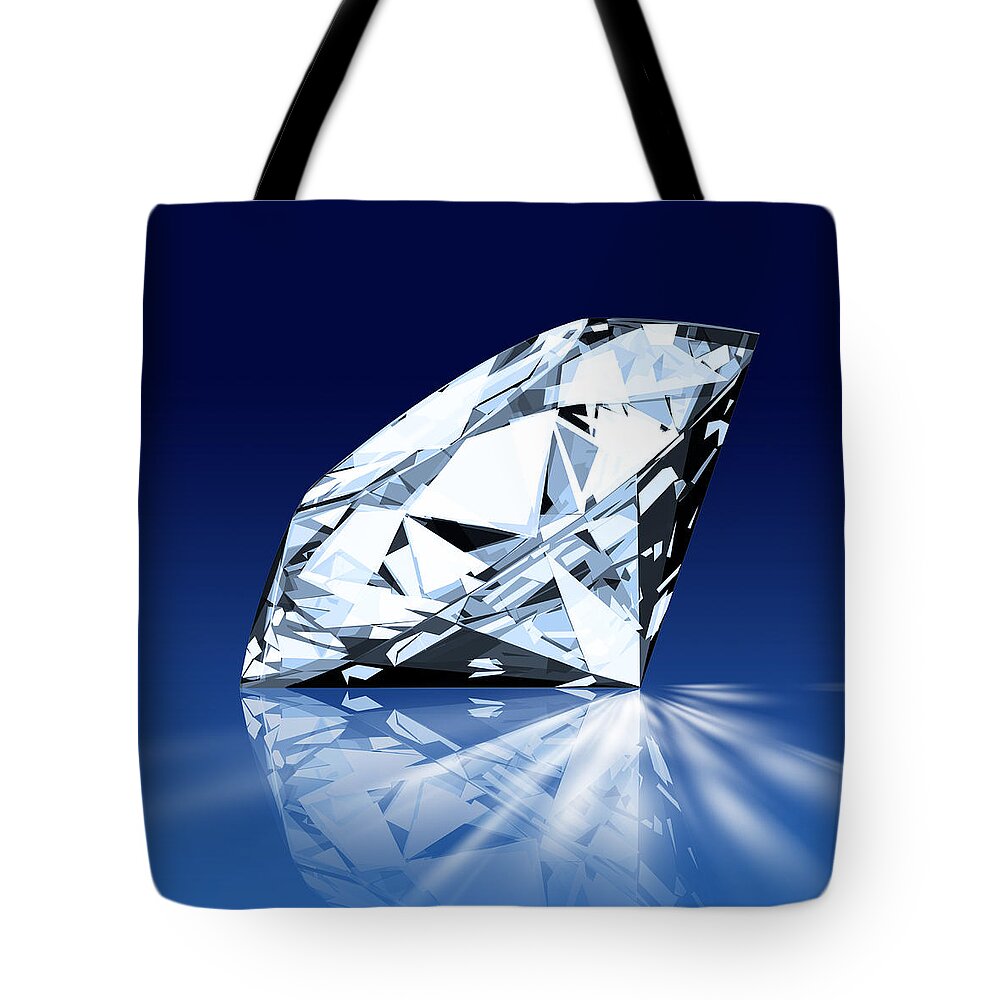 Background Tote Bag featuring the photograph Single Blue Diamond by Setsiri Silapasuwanchai
