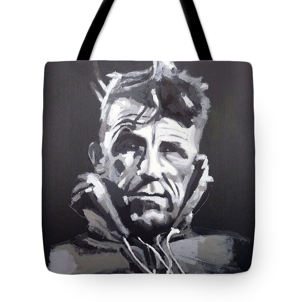 Edmund Hillary Tote Bag featuring the painting Sir Edmund Hillary by Richard Le Page
