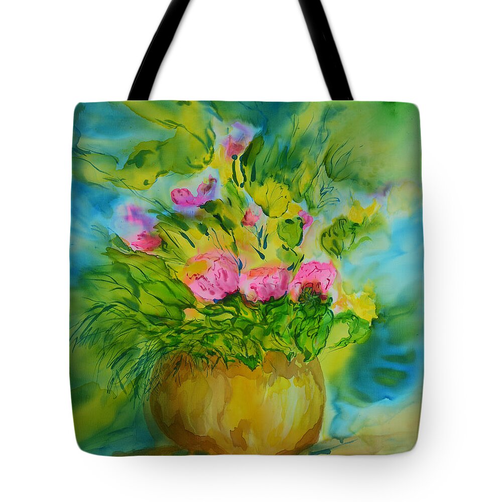 Flowers Tote Bag featuring the painting Sisters by Susan Moody