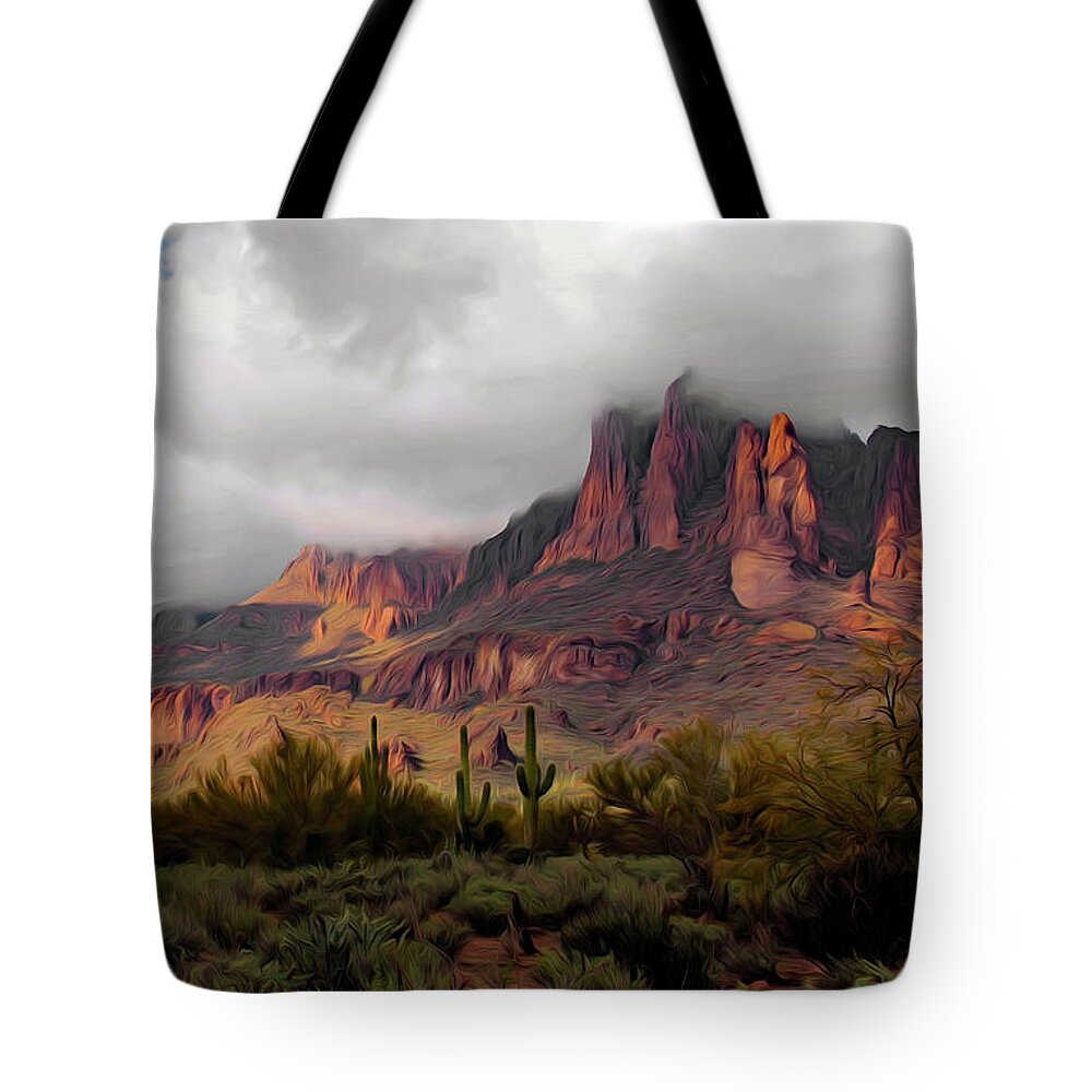 Arizona Tote Bag featuring the digital art Sisters Three by Hans Brakob