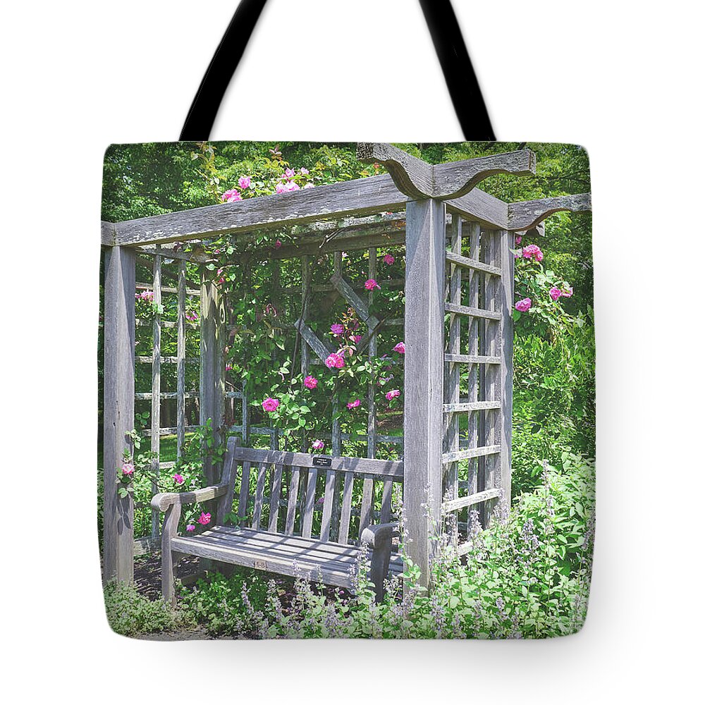 Flowers Tote Bag featuring the photograph Sit Awhile by Scott and Dixie Wiley