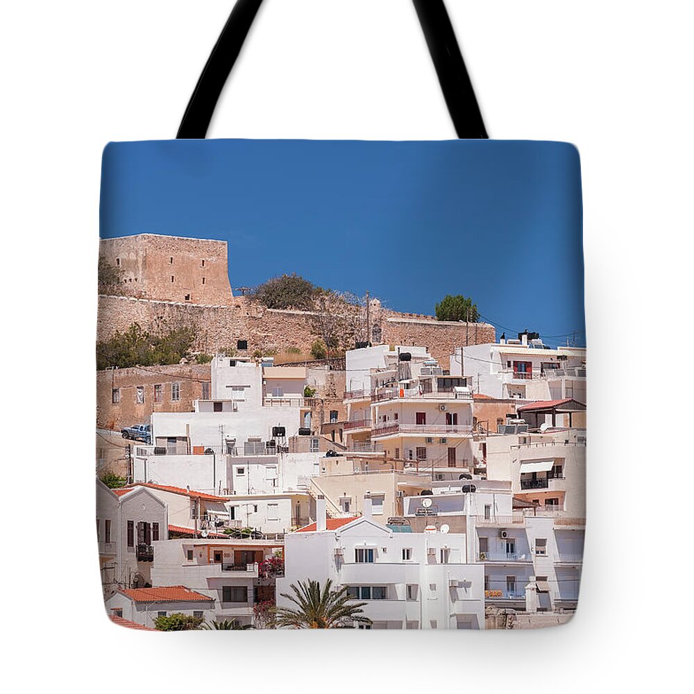 Sitia Tote Bag featuring the photograph Sitia Greek Fort by Antony McAulay