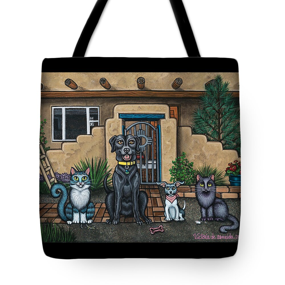 Southwest Tote Bag featuring the painting Sitting Pretty by Victoria De Almeida