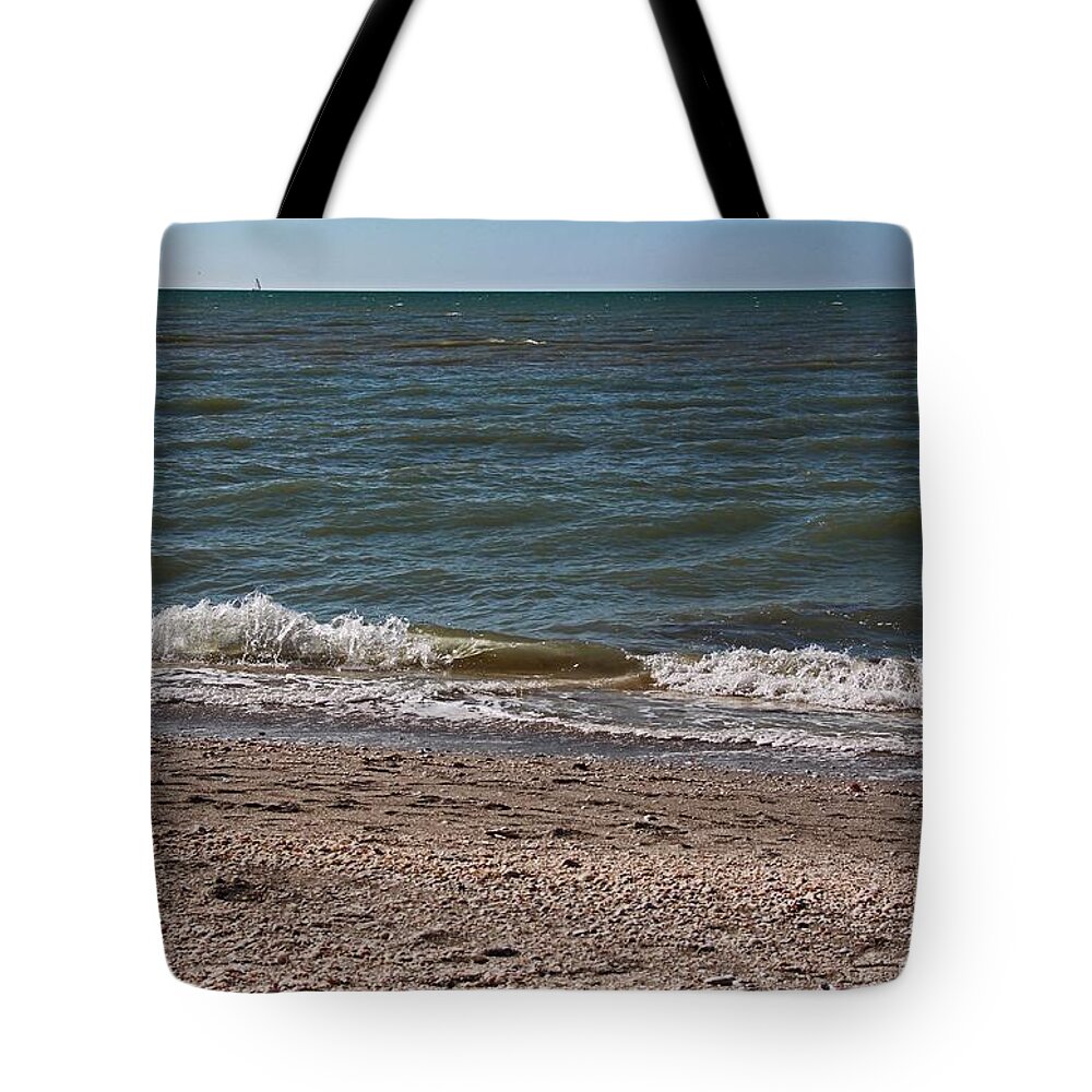 Wave Tote Bag featuring the photograph Sitting Seaside by Michiale Schneider