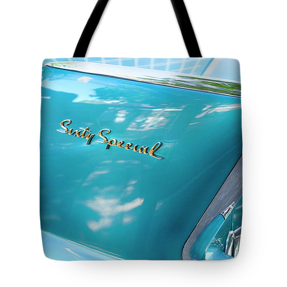 Old Cars Tote Bag featuring the photograph Sixty Special Cadillac by Theresa Tahara