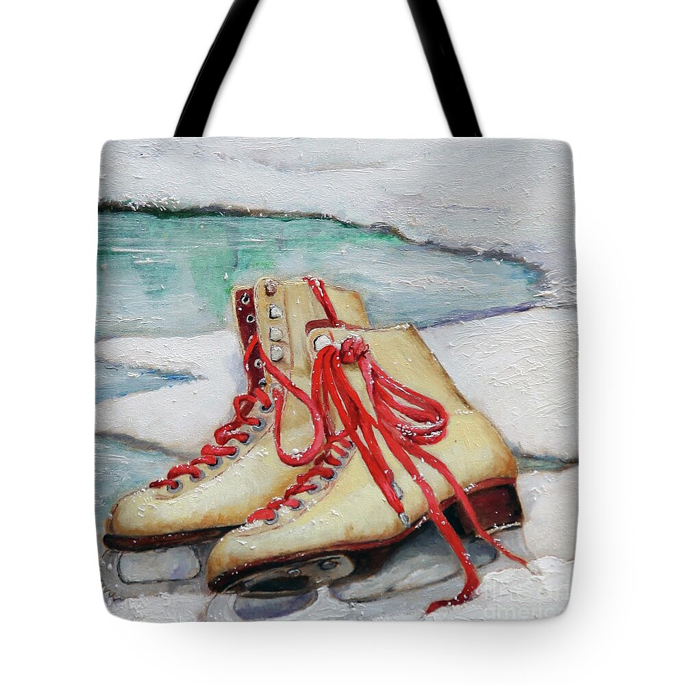 Skates Tote Bag featuring the painting Skating Dreams by Portraits By NC