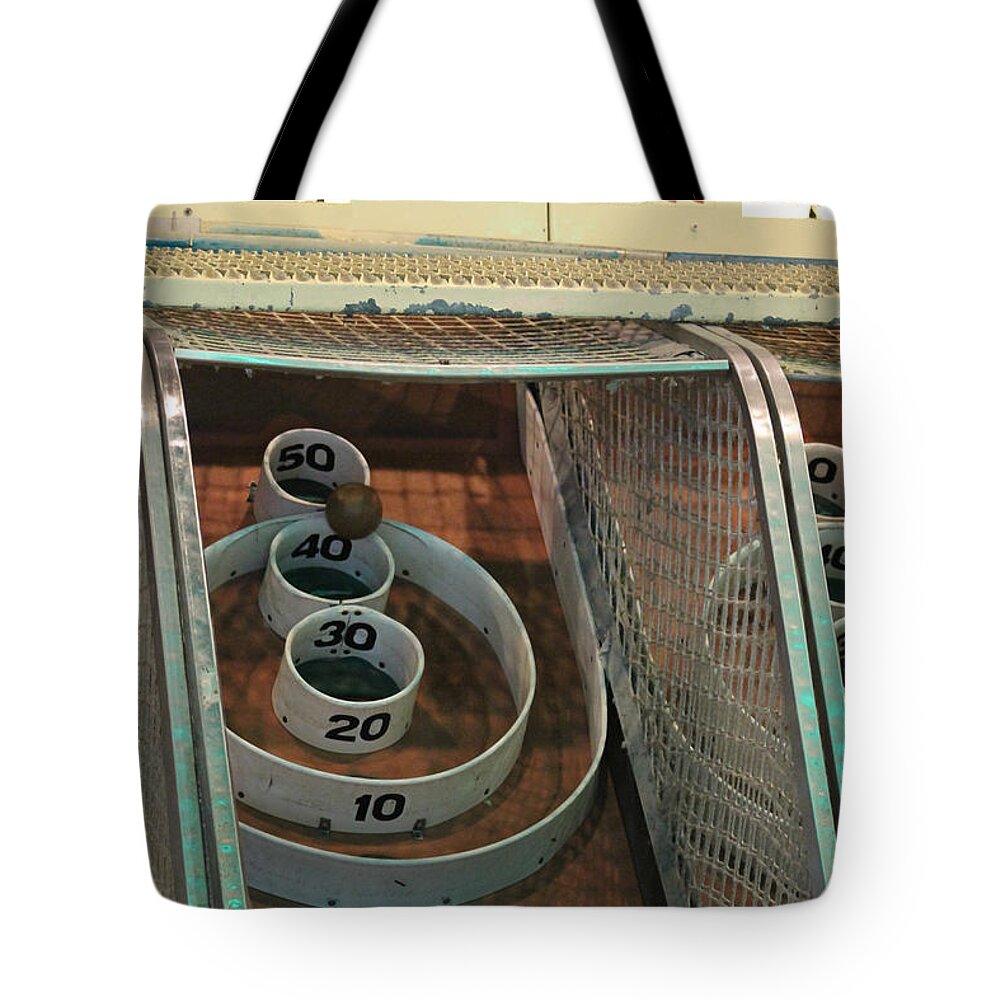 Skee Ball Tote Bag featuring the photograph Skee Ball at Marty's Playland by Robert Banach
