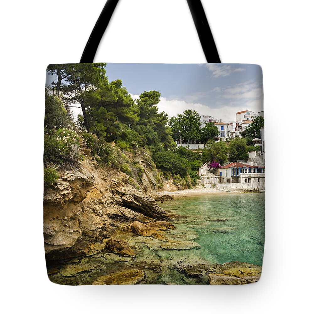 Skiathos Tote Bag featuring the photograph Skiathos Island, Greece by Jelena Jovanovic