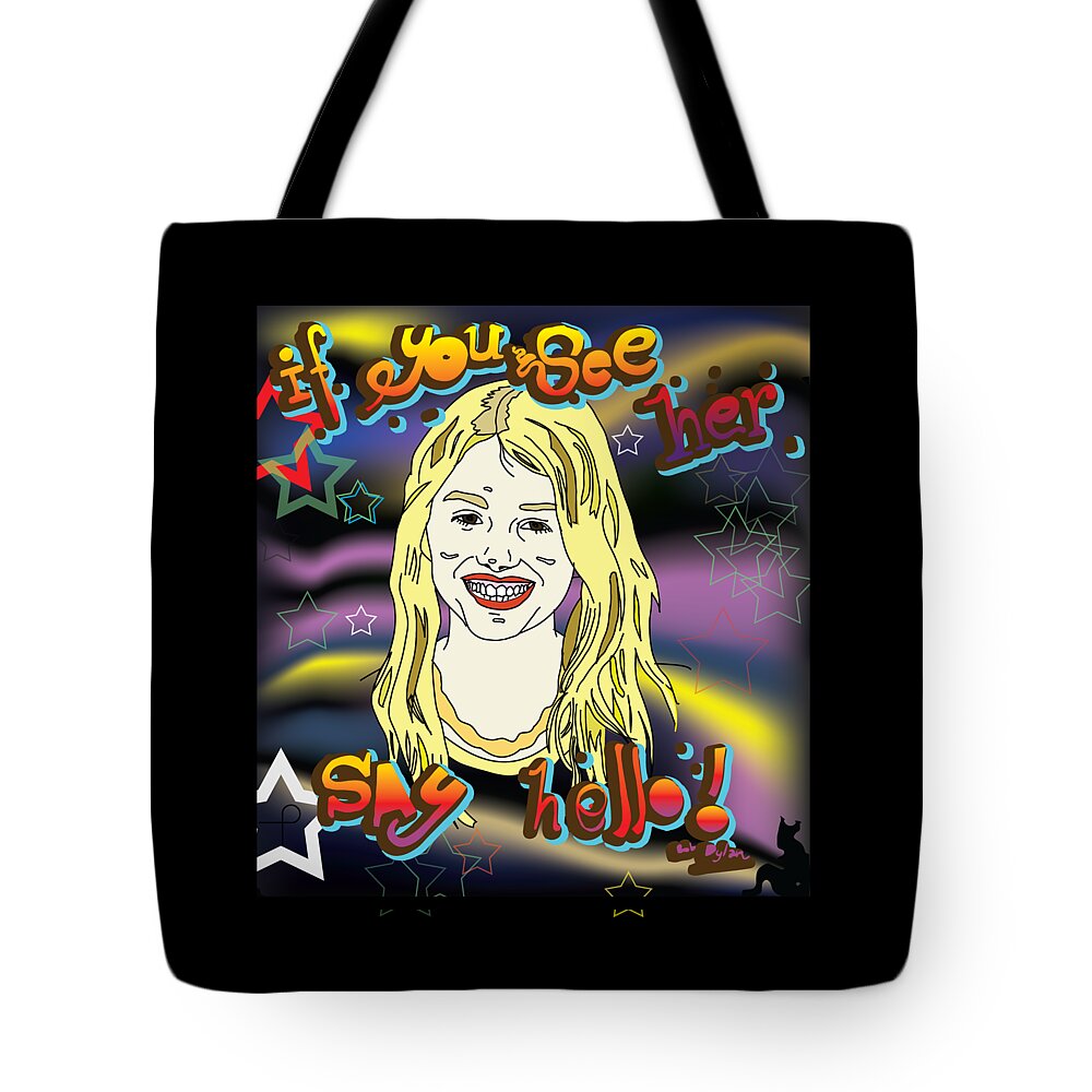Psychedelic Tote Bag featuring the digital art Skins Season 1 Character Cassie If You See Her Say Hello by Paul Telling
