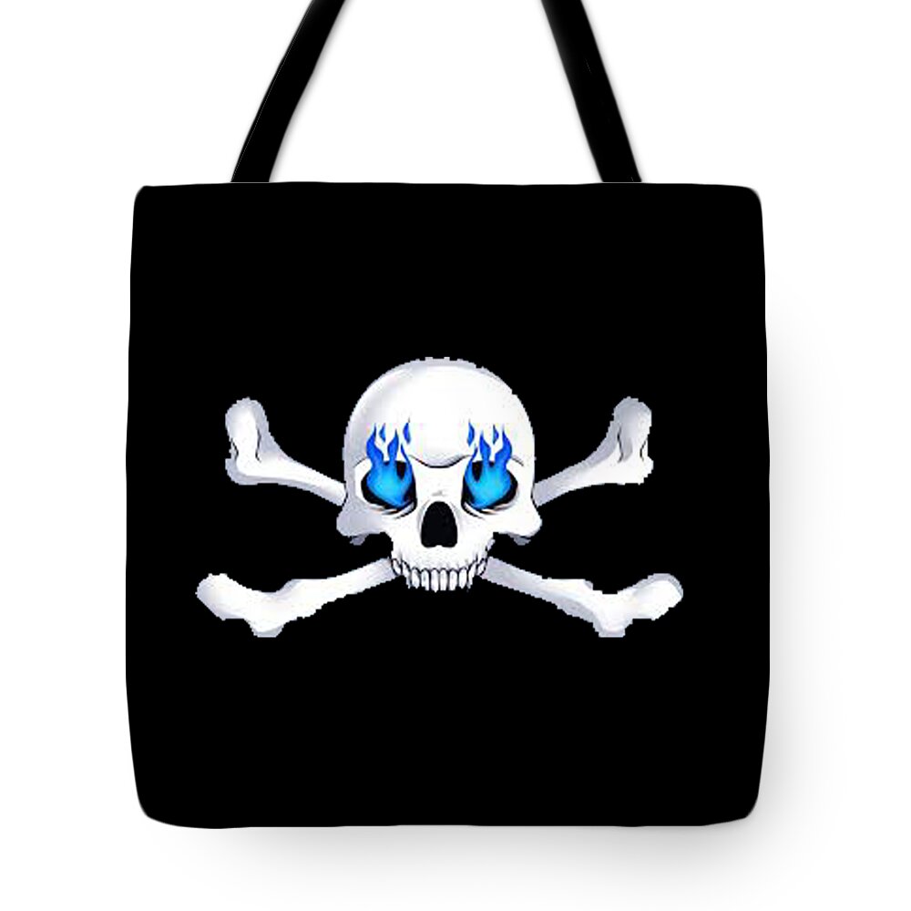 Bones Tote Bag featuring the painting Crossbones 1 T-shirt by Herb Strobino