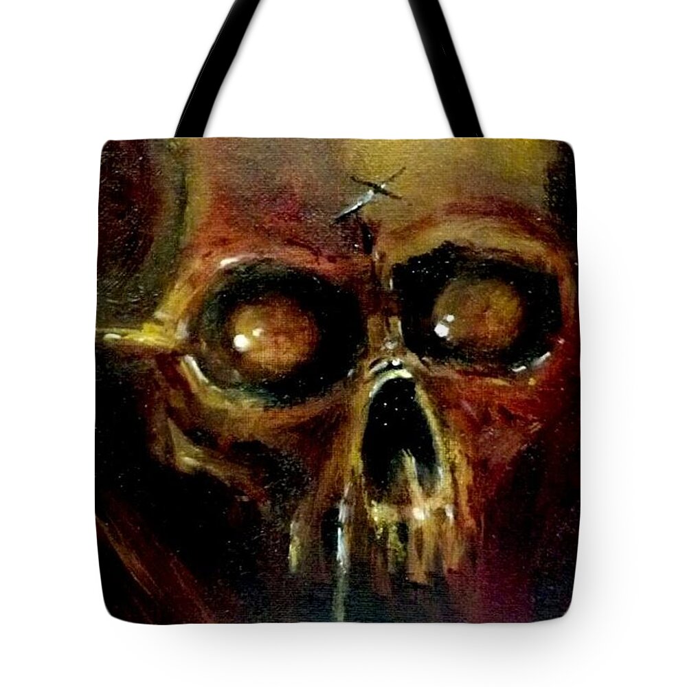 John Wayne Gacy Tote Bag featuring the painting Skull by Ryan Almighty