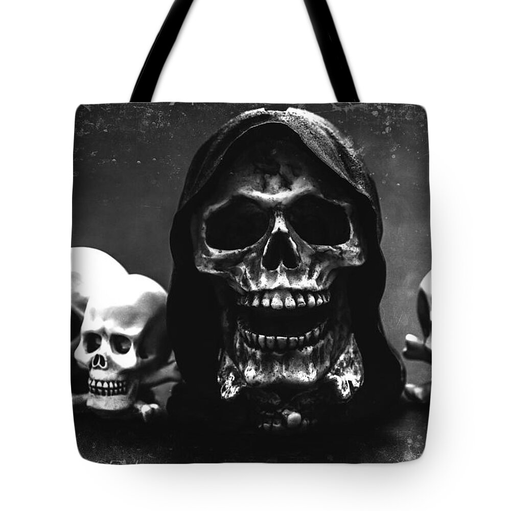  Halloween Tote Bag featuring the photograph Skulls by Martina Fagan