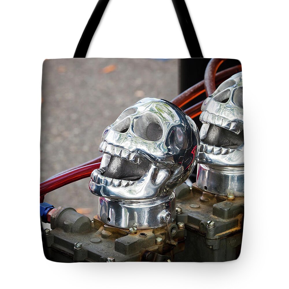 Skull Tote Bag featuring the photograph Skully by Chris Dutton
