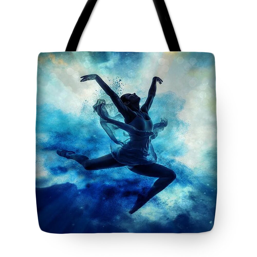 Dancer Tote Bag featuring the digital art Sky dancer 2 by Lilia S