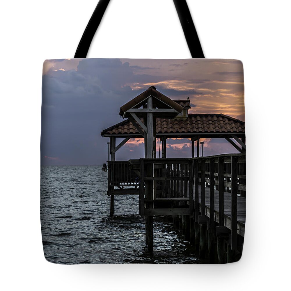 Pier Tote Bag featuring the photograph Sky by Leticia Latocki