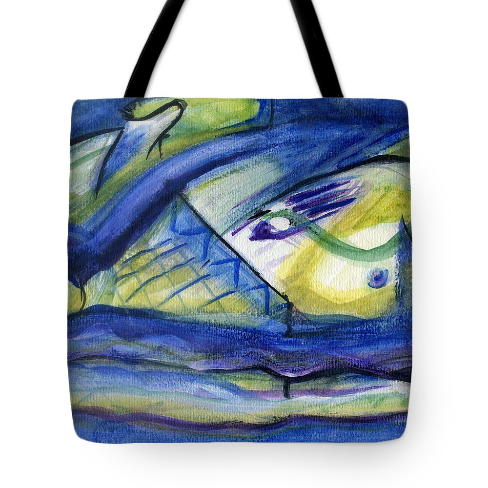 Seascape Tote Bag featuring the painting Rapids by Stephen Lucas