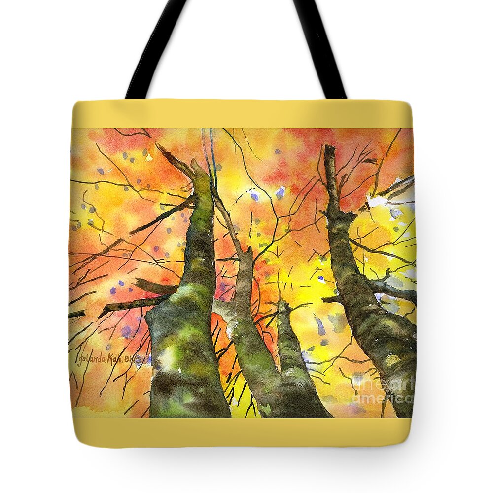 Fall Tote Bag featuring the painting Sky View by Yolanda Koh