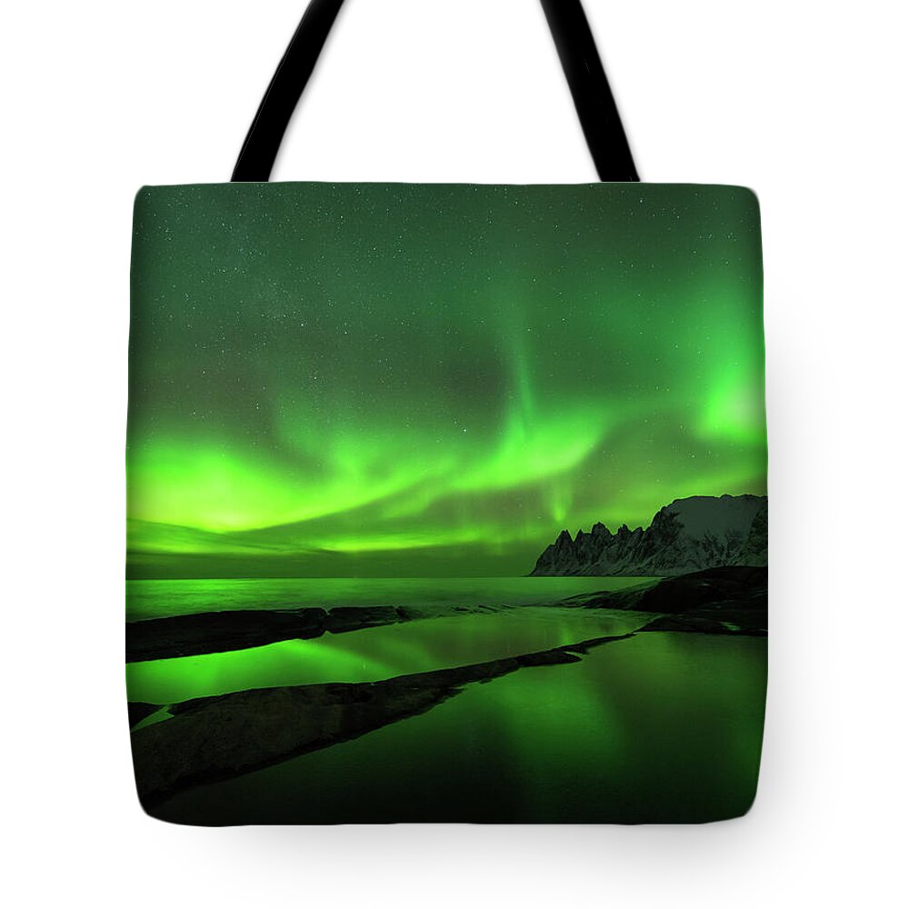 Norway Tote Bag featuring the photograph Skydance by Alex Lapidus