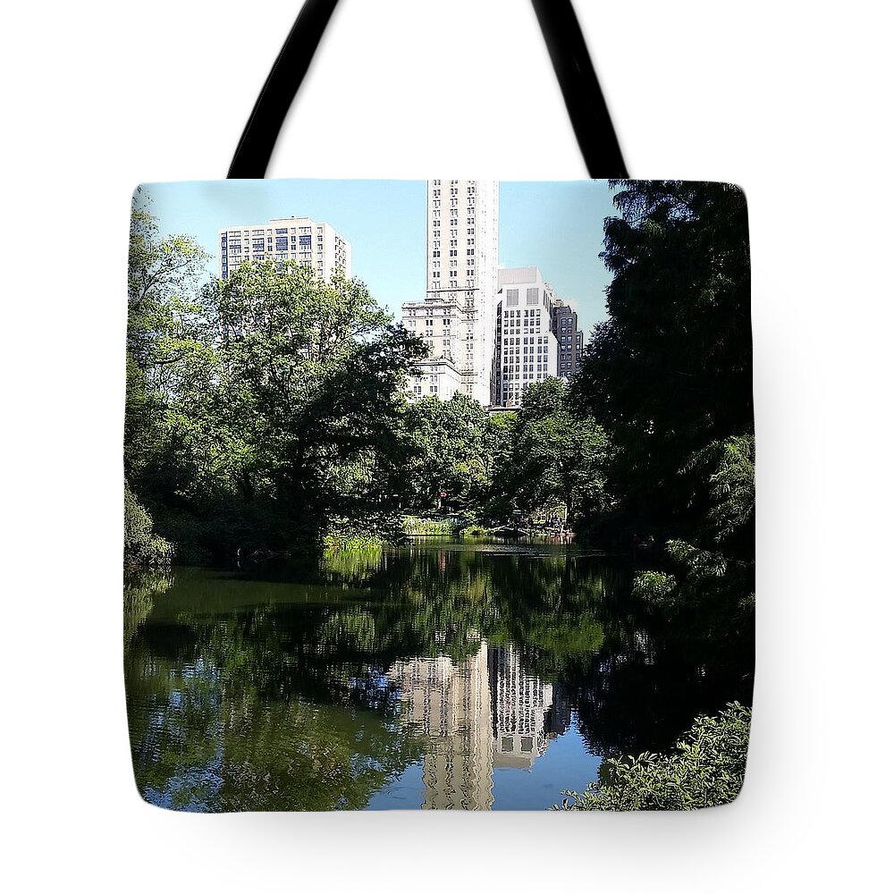 Skyscraper Tote Bag featuring the photograph Skyscraper Reflection by Vic Ritchey