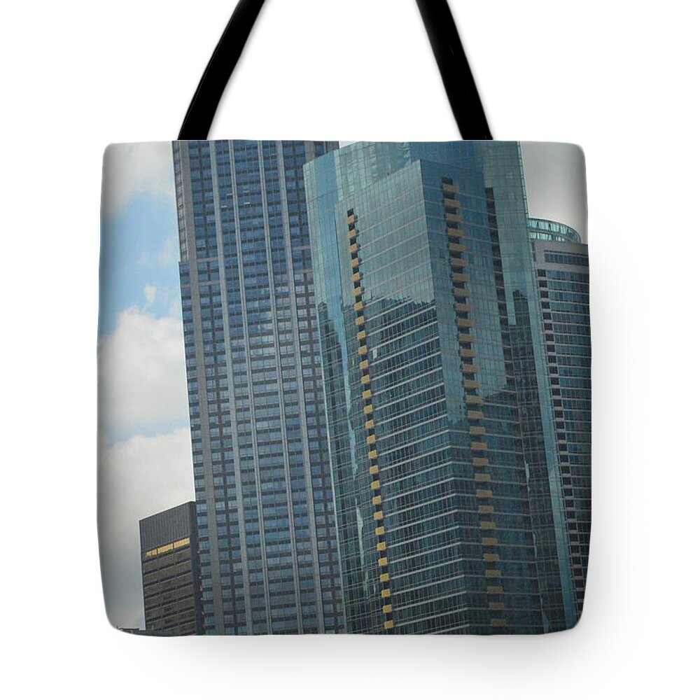 Blue Tote Bag featuring the photograph SkyScrapers by Michelle Hoffmann