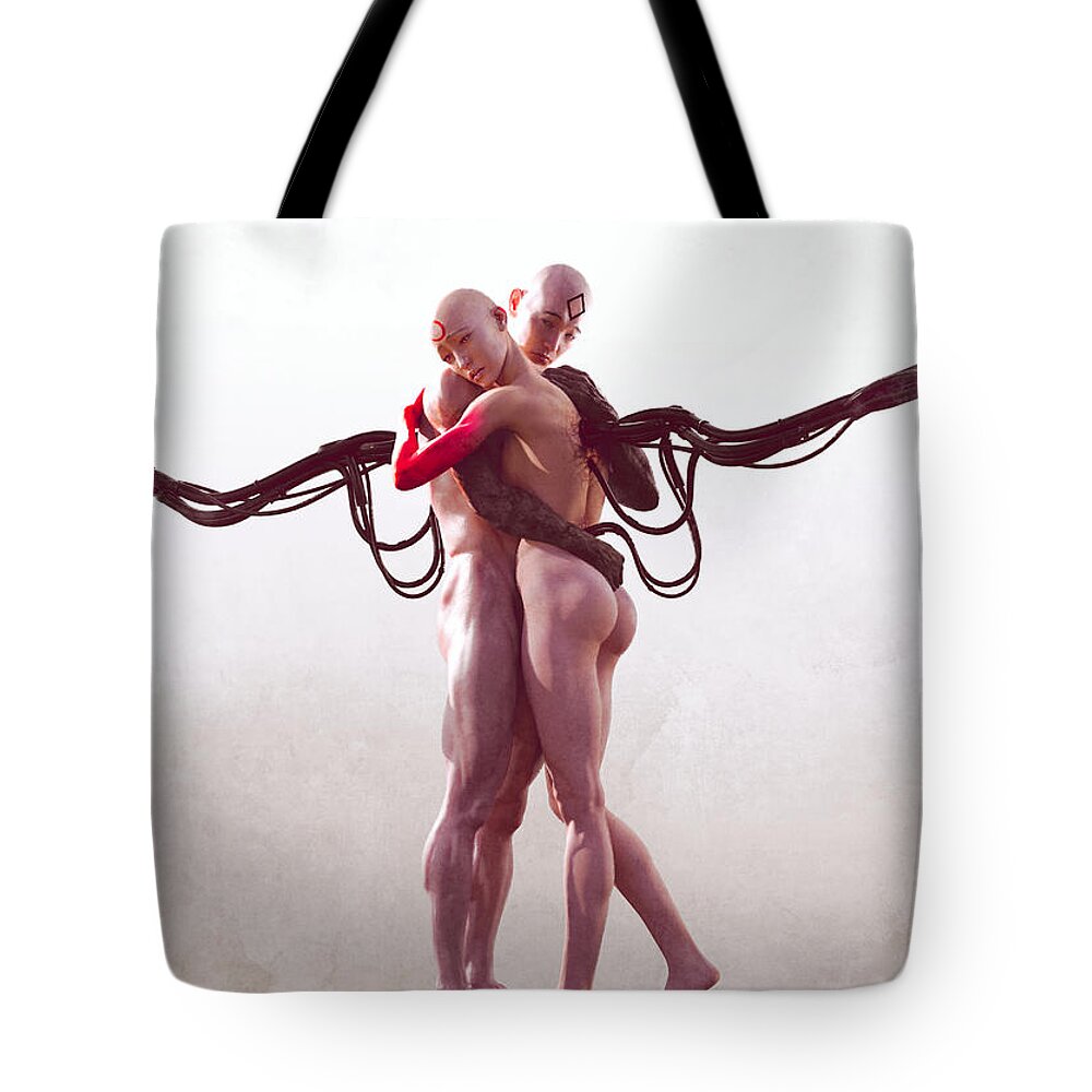 Fantasy Tote Bag featuring the painting Slaves by Guillem H Pongiluppi