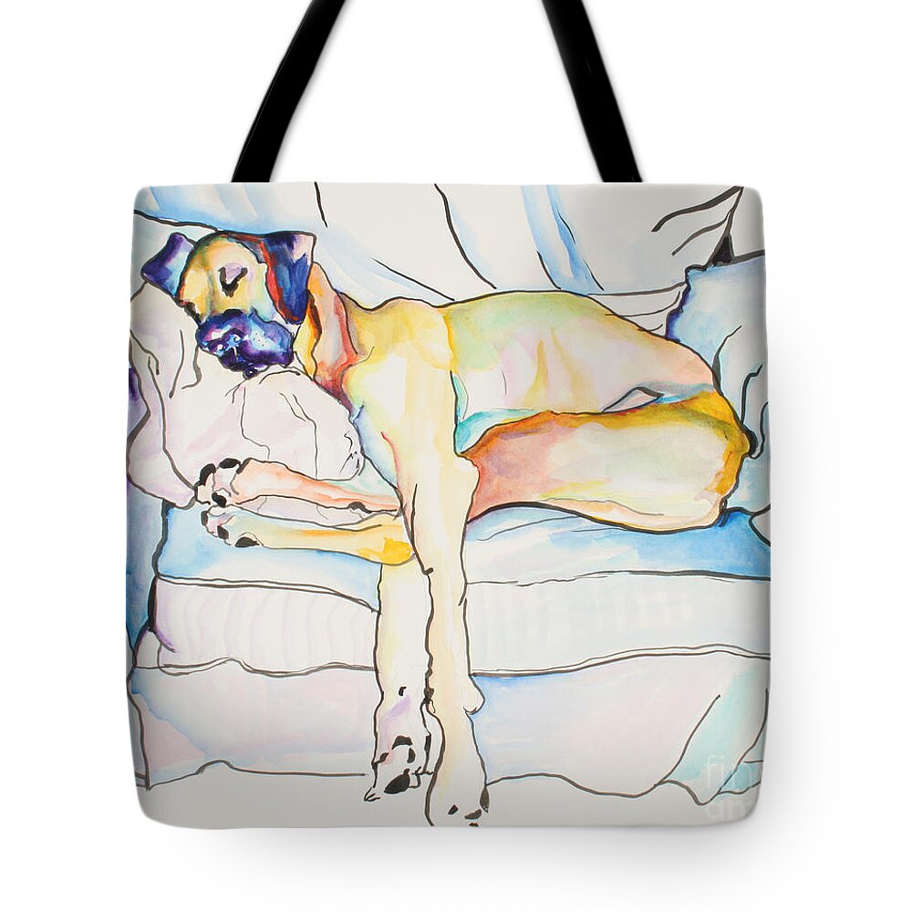 Great Dane Tote Bag featuring the painting Sleeping Beauty by Pat Saunders-White