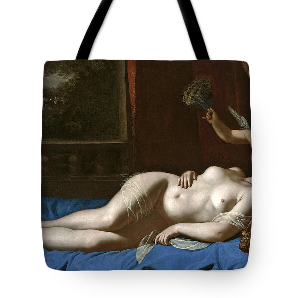 Artemisia Gentileschi Tote Bag featuring the painting Sleeping Venus by Artemisia Gentileschi