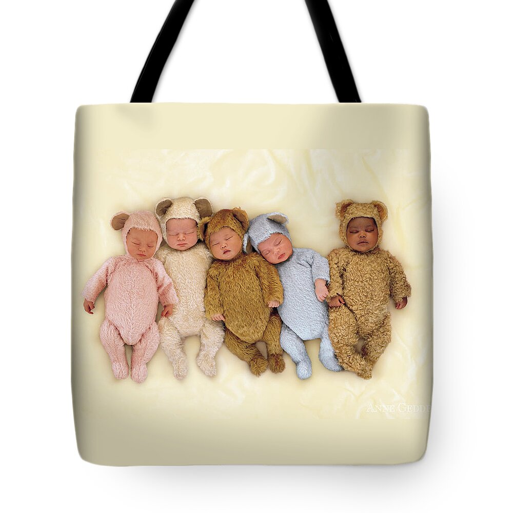 Teddy Bears Tote Bag featuring the photograph Sleepy Bears by Anne Geddes