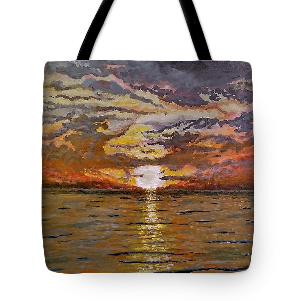 Landscape Tote Bag featuring the painting Sleepy Hollow Sunset by Joel Tesch