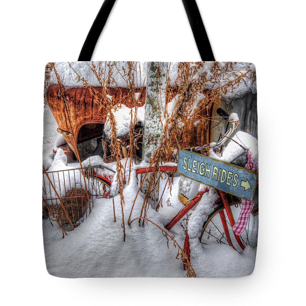Abandoned Tote Bag featuring the photograph Sleigh Rides by Richard Bean