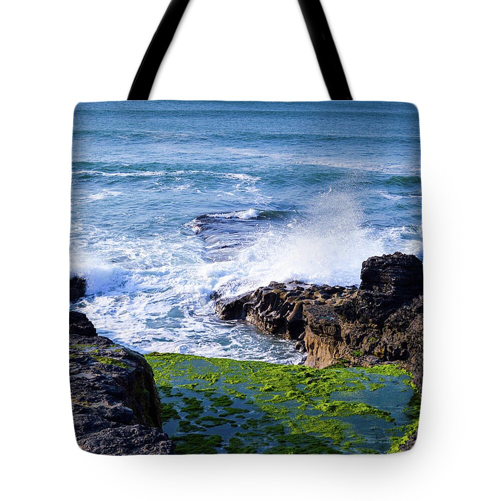 Sligo Tote Bag featuring the photograph Sligo Bay Crashing Waves by Lisa Blake