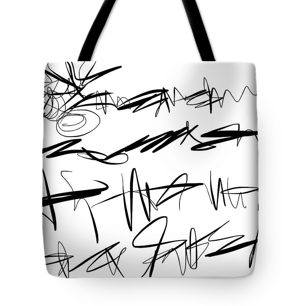 Writing Pattern Tote Bag featuring the painting Sloppy Writing by Go Van Kampen